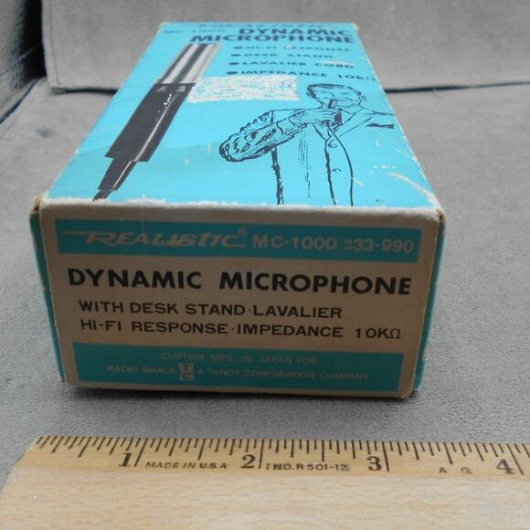 Realistic MC-1000 Dynamic Microphone in Original Box Vintage Untested Japan - Picture 8 of 11